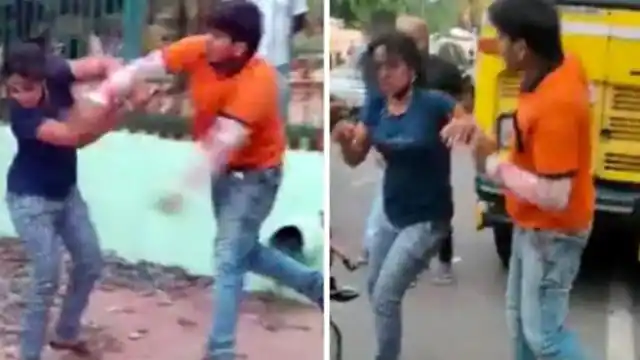 food delivery boy thrashes girl